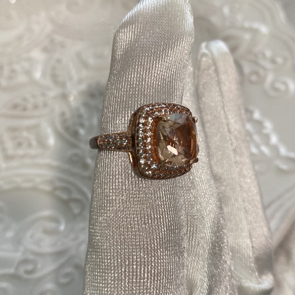 Morganite Diamond Cushion Cut Sterling Silver 14k Rose Gold Ring 4Ct Christmas - Picture 8 of 17